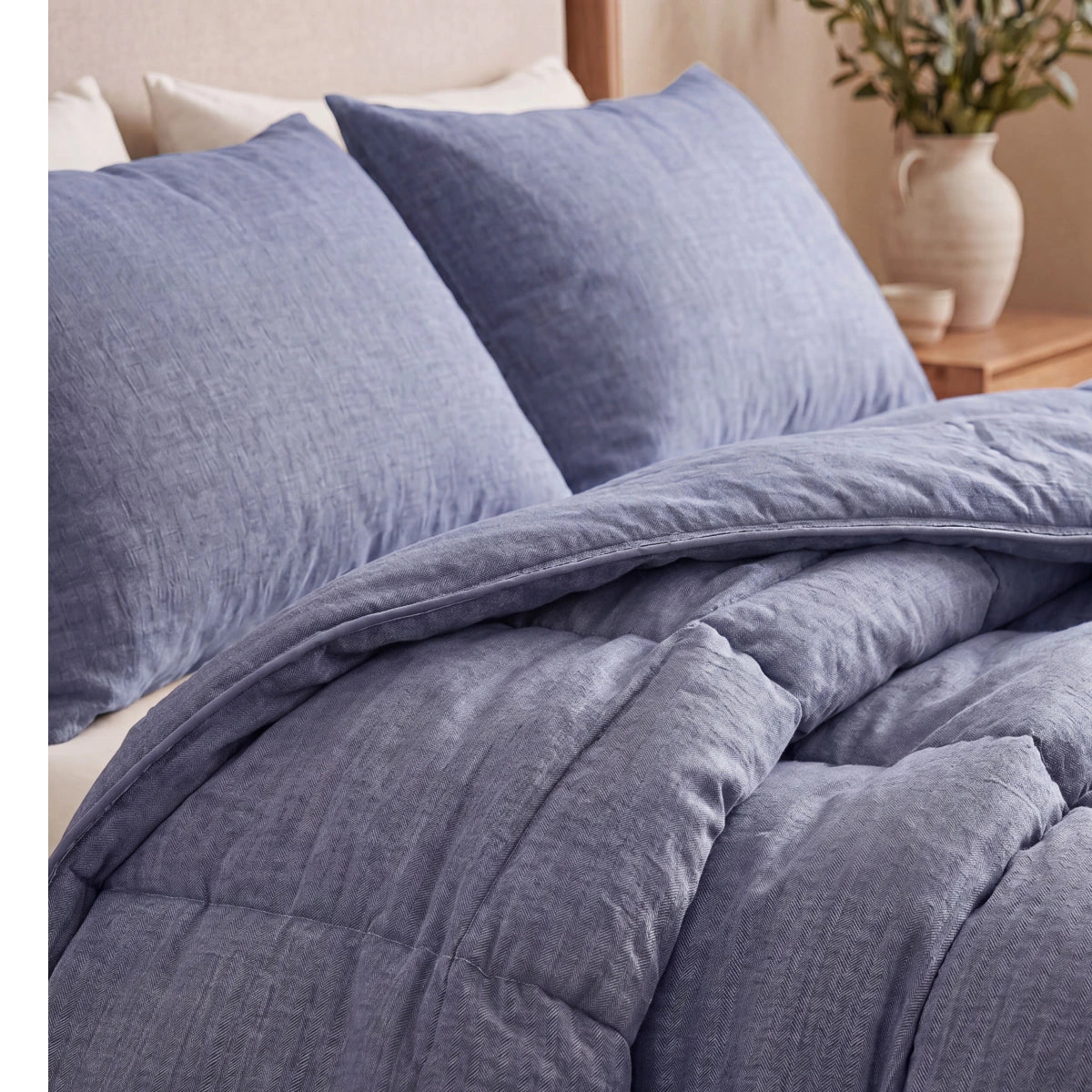 Zelesta Comfort Structure Kussensloop (set van 2) - Denim