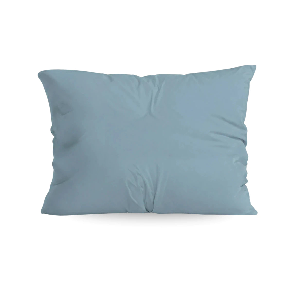 De Zelesta Pure Uni kussenslopen set van 2 in sereen blauw, gemaakt van superzacht katoen met luxe ritssluiting, wordt getoond tegen een witte achtergrond.
