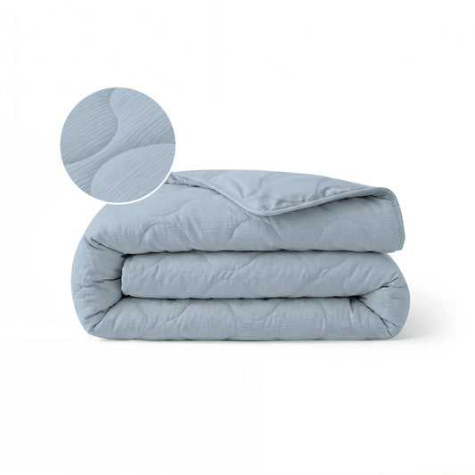 Zelesta Special Mousseline Zomerdekbed - Licht ijsblauw
