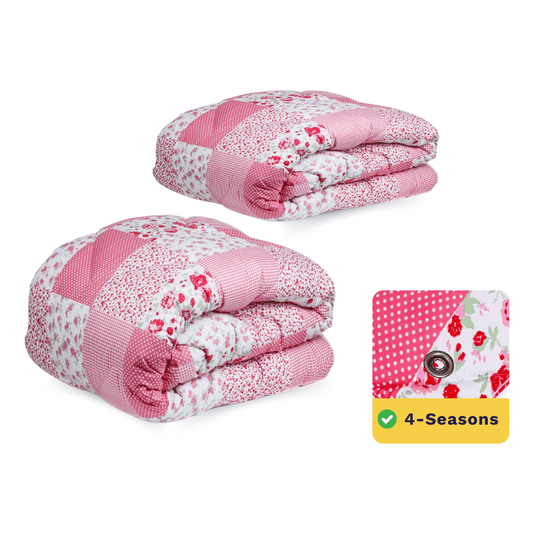 Packshot van Zelesta Wonderbed 4 Seasons Double - Patchwork Pink