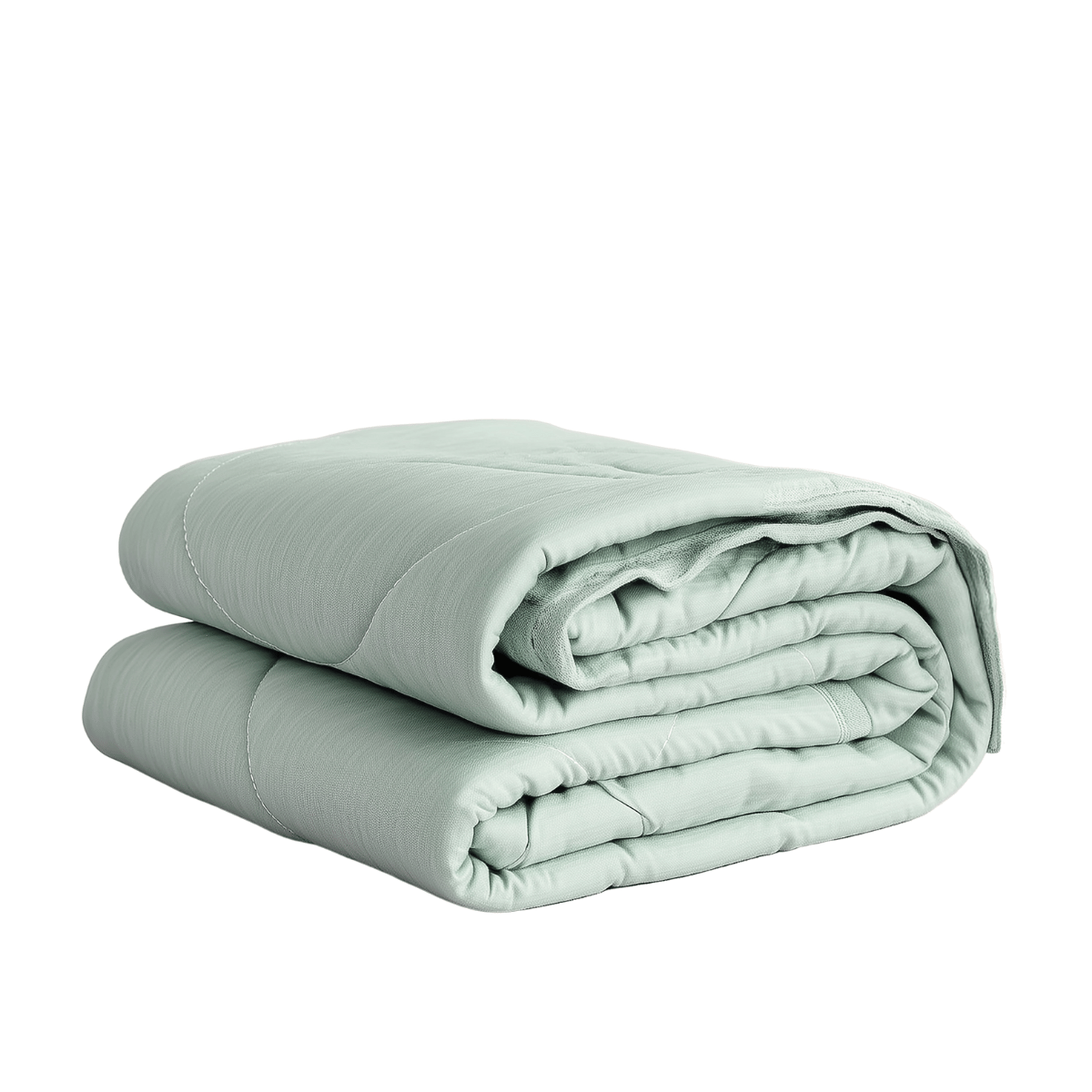 De Zelesta Cooling Blanket in mintgroen, hypoallergeen en netjes opgevouwen in twee lagen, wordt getoond op een witte achtergrond.