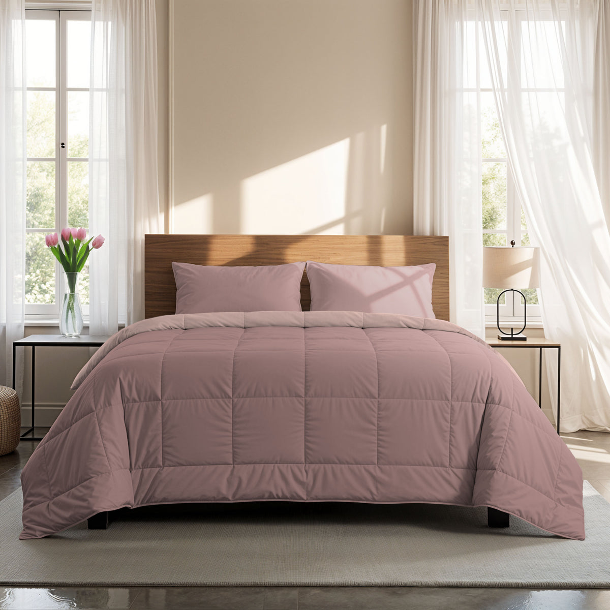 Zelesta Comfort Duo Zomerdekbed - Oudroze & Lichtroze