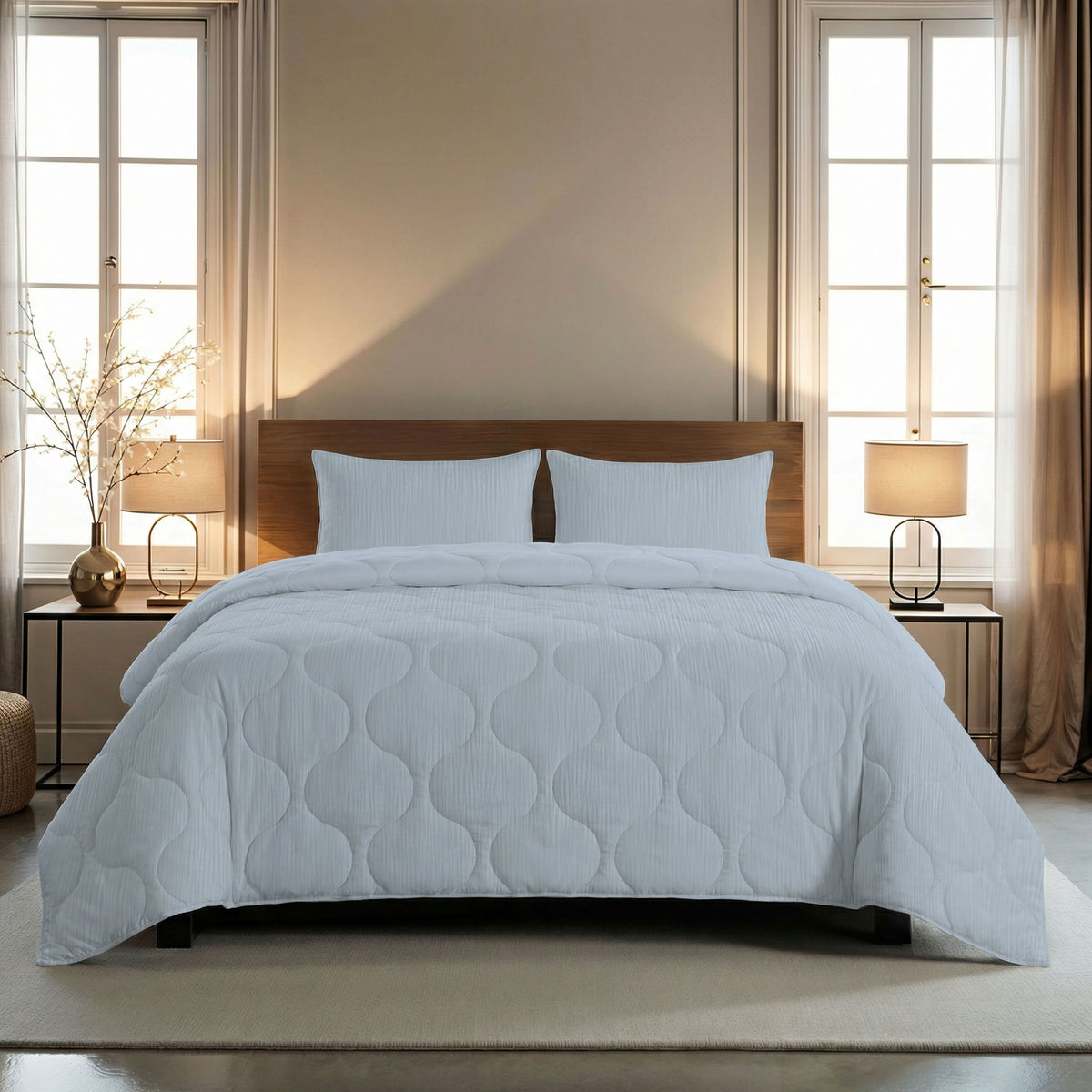 Zelesta Special Mousseline Zomerdekbed - Licht ijsblauw