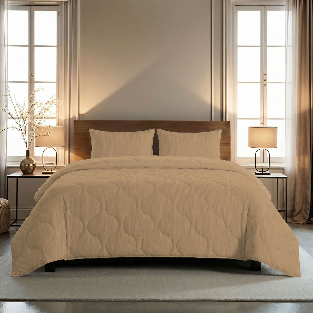 Zelesta Special Mousseline Zomerdekbed - Warm zacht beige