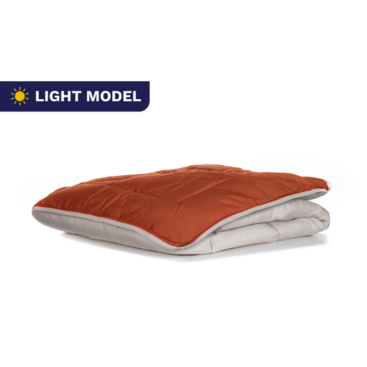 Dekbed packshot Zelesta Easybed Light - Lichtgrijs & Gember