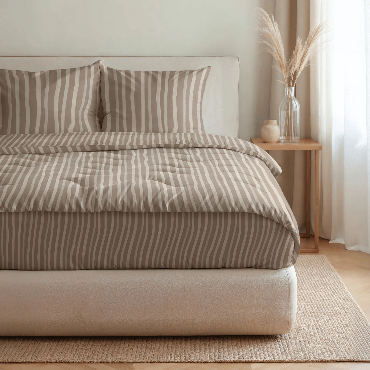 Zelesta Royalbed Katoen - Brown Stripes-Zelesta.nl