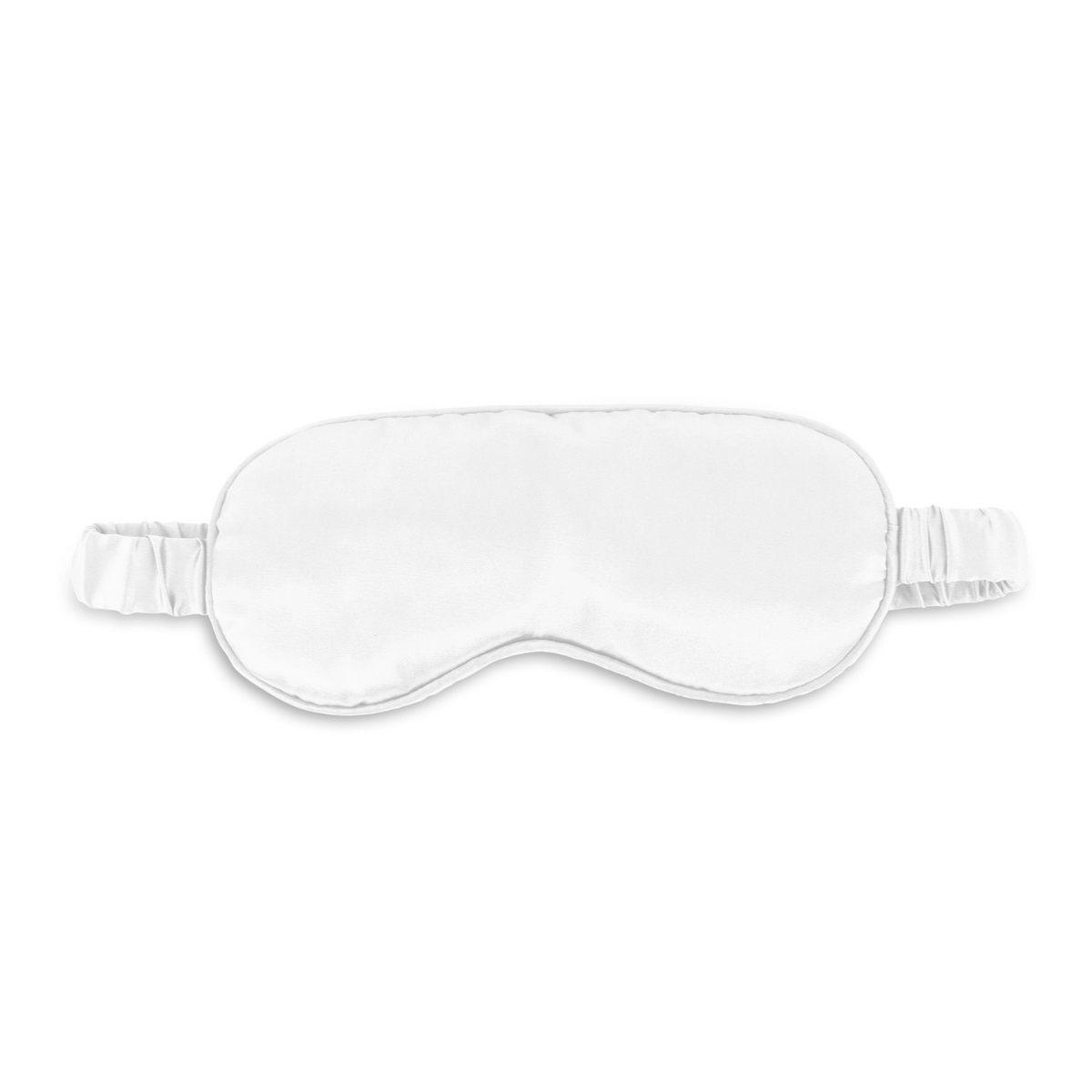 De Zelesta Sleeping Beauty Set - Wonderful White heeft een wit satijnen slaapmasker met een elastische band, perfect om te combineren met een Mulberry zijden kussensloop voor luxueus comfort en anti-aging voordelen. Afgebeeld tegen een effen witte achtergrond.