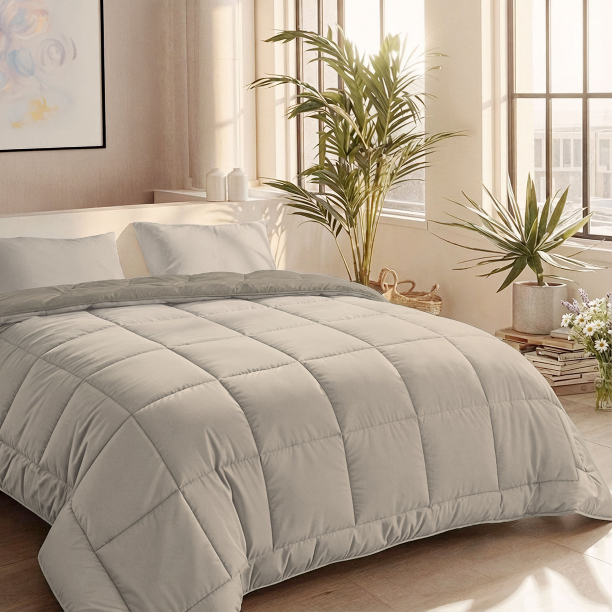 Zelesta Comfort Duo Zomerdekbed - Taupe & Champagne