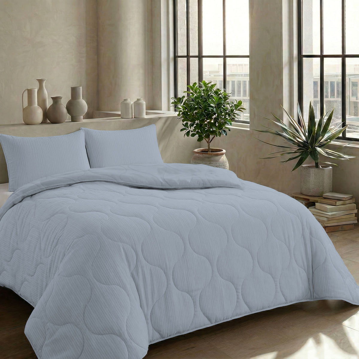 Zelesta Special Mousseline Zomerdekbed - Licht ijsblauw