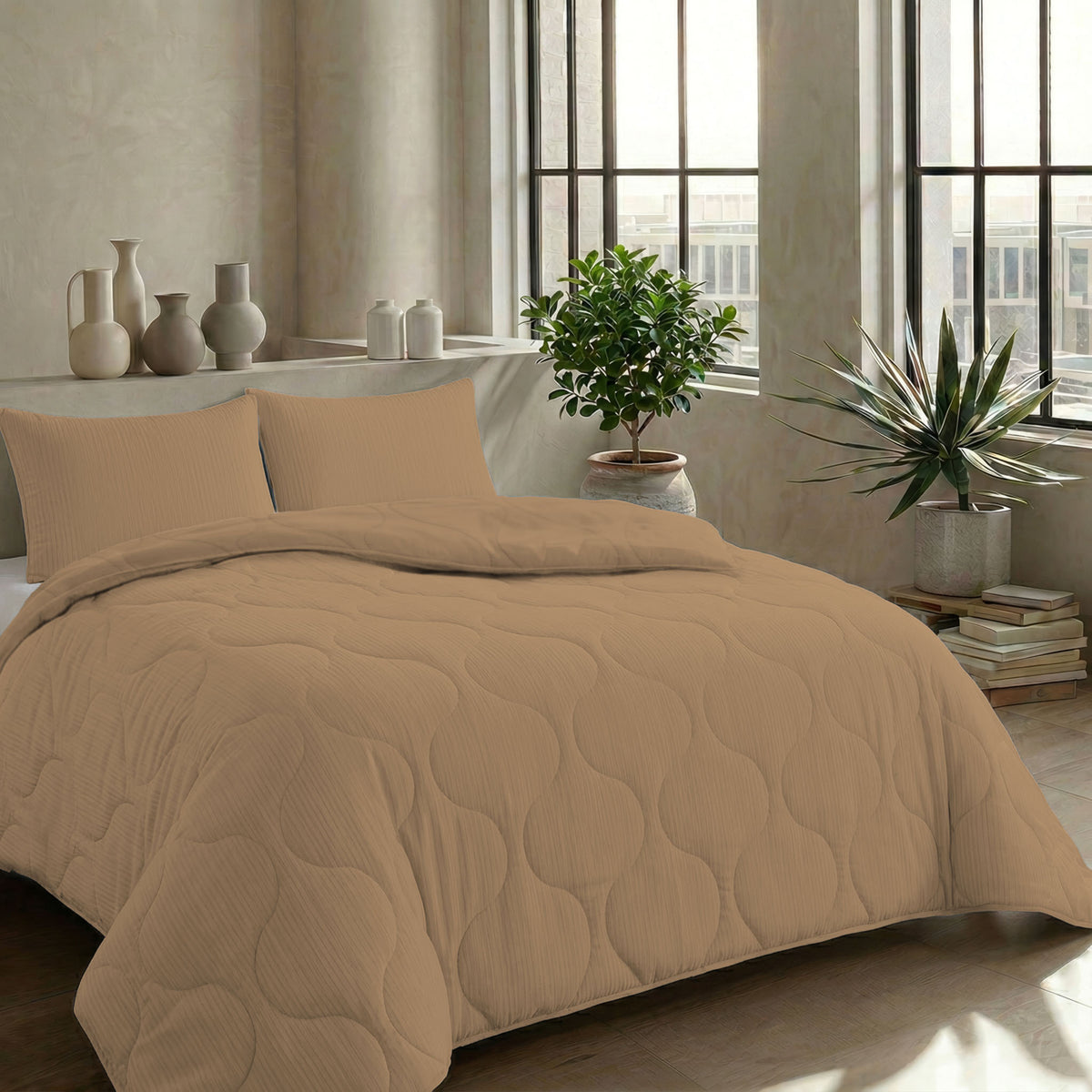 Zelesta Special Mousseline Zomerdekbed - Warm zacht beige