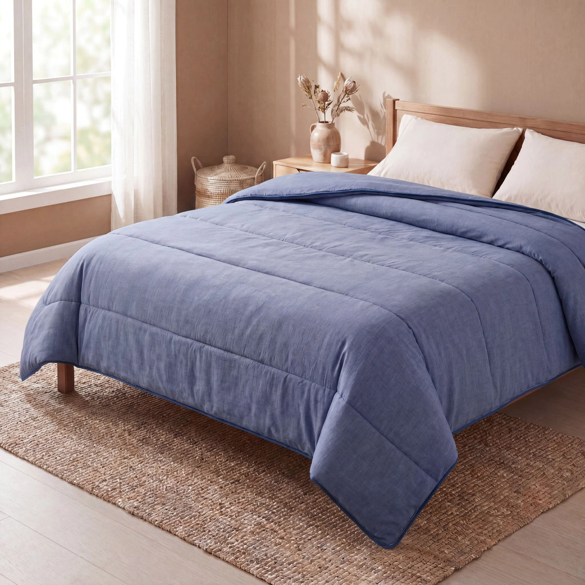 Zelesta Comfort Structure Zomerdekbed - Denim