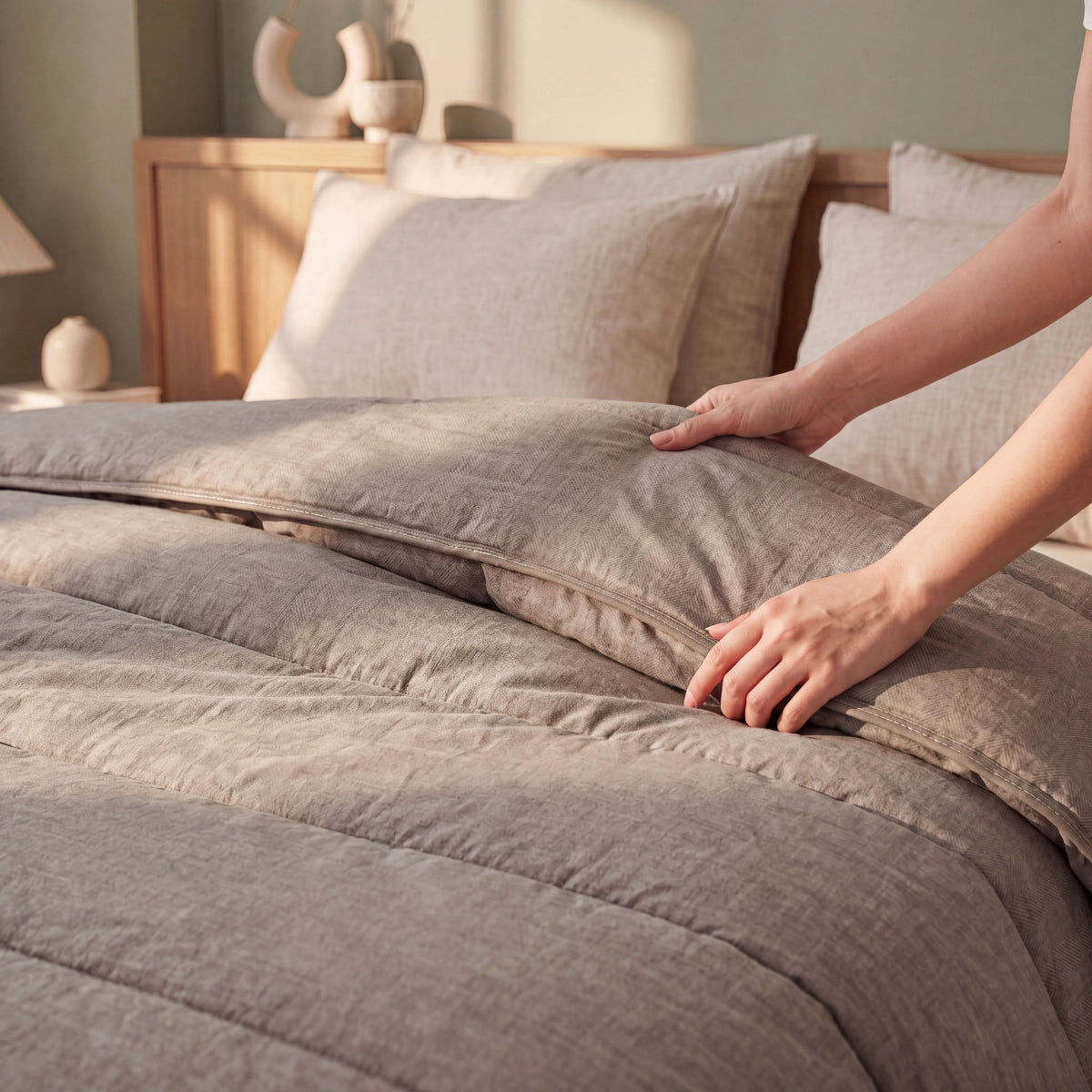 Zelesta Comfort Structure Zomerdekbed - Light Grey Antracite