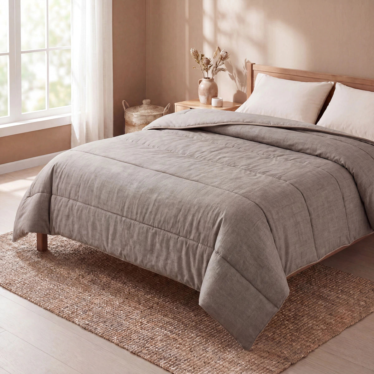 Zelesta Comfort Structure Zomerdekbed - Light Grey Antracite