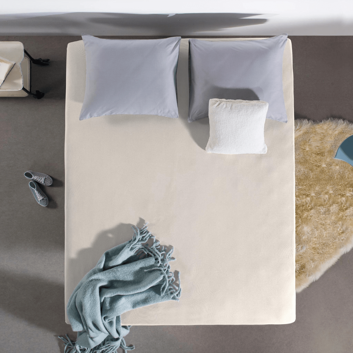 Hoeslaken Enkel Jersey Creme