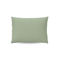De Zelesta Wonderbed Katoen Kussensloop Set van 2 in Natural Green heeft effen, rechthoekige kussenslopen van perkal katoen (60x70cm), afgebeeld tegen een witte achtergrond.