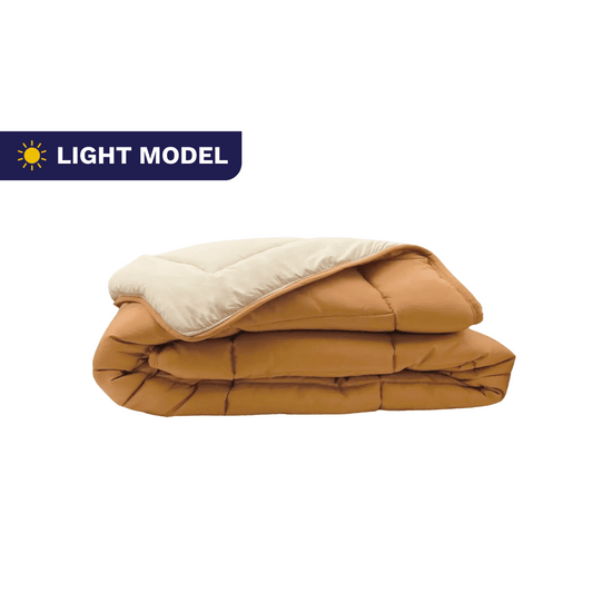 Dekbed packshot Zelesta Easybed Light - Bronsbruin & Linnen