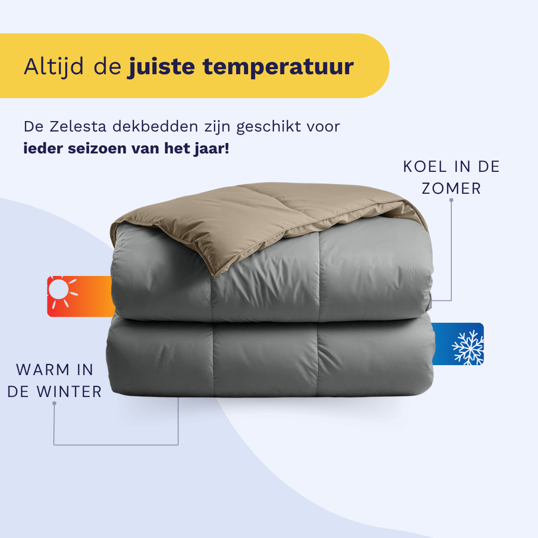 Zelesta Premiumbed Katoen - Anthracite & Taupe-Zelesta.nl