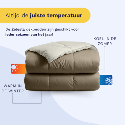 Zelesta Premiumbed Katoen - Taupe & Cream-Zelesta.nl
