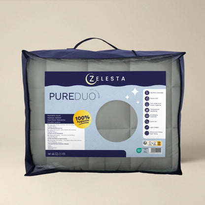 Zelesta Pure Duo Katoen Zomerdekbed - Donkergrijs & Lichtgrijs