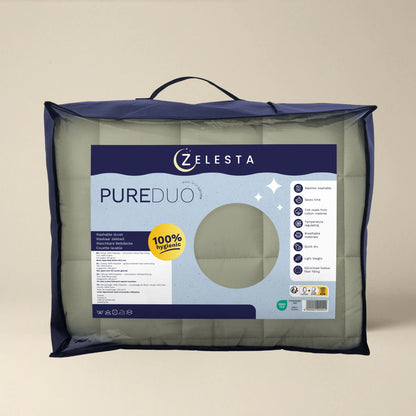 Zelesta Pure Duo Katoen Zomerdekbed - Grijsgroen & Zachtgrijsgroen