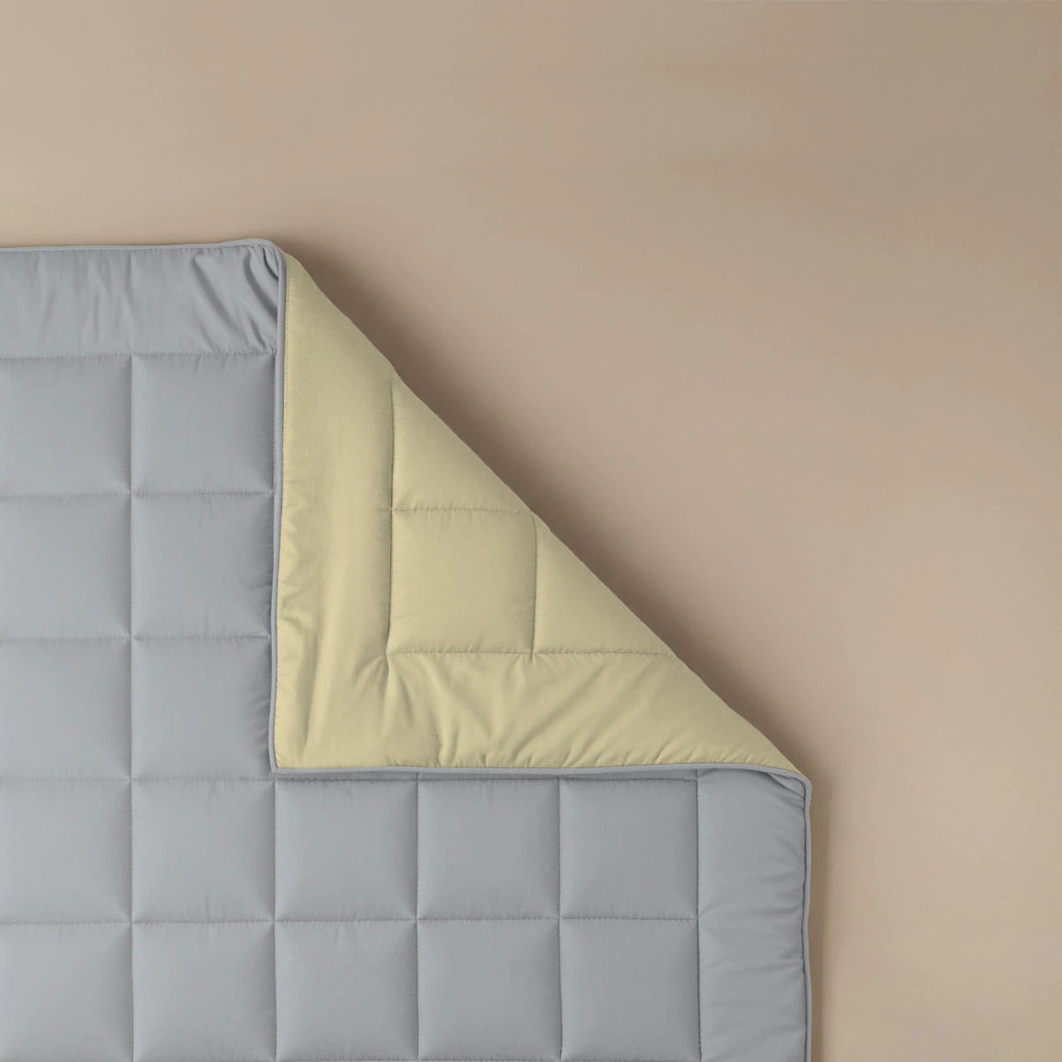 Zelesta Pure Duo Katoen Zomerdekbed - Lichtgrijs & Botergeel