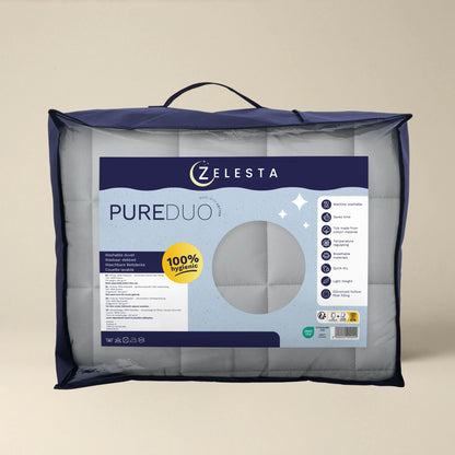 Zelesta Pure Duo Katoen Zomerdekbed - Lichtgrijs & Botergeel