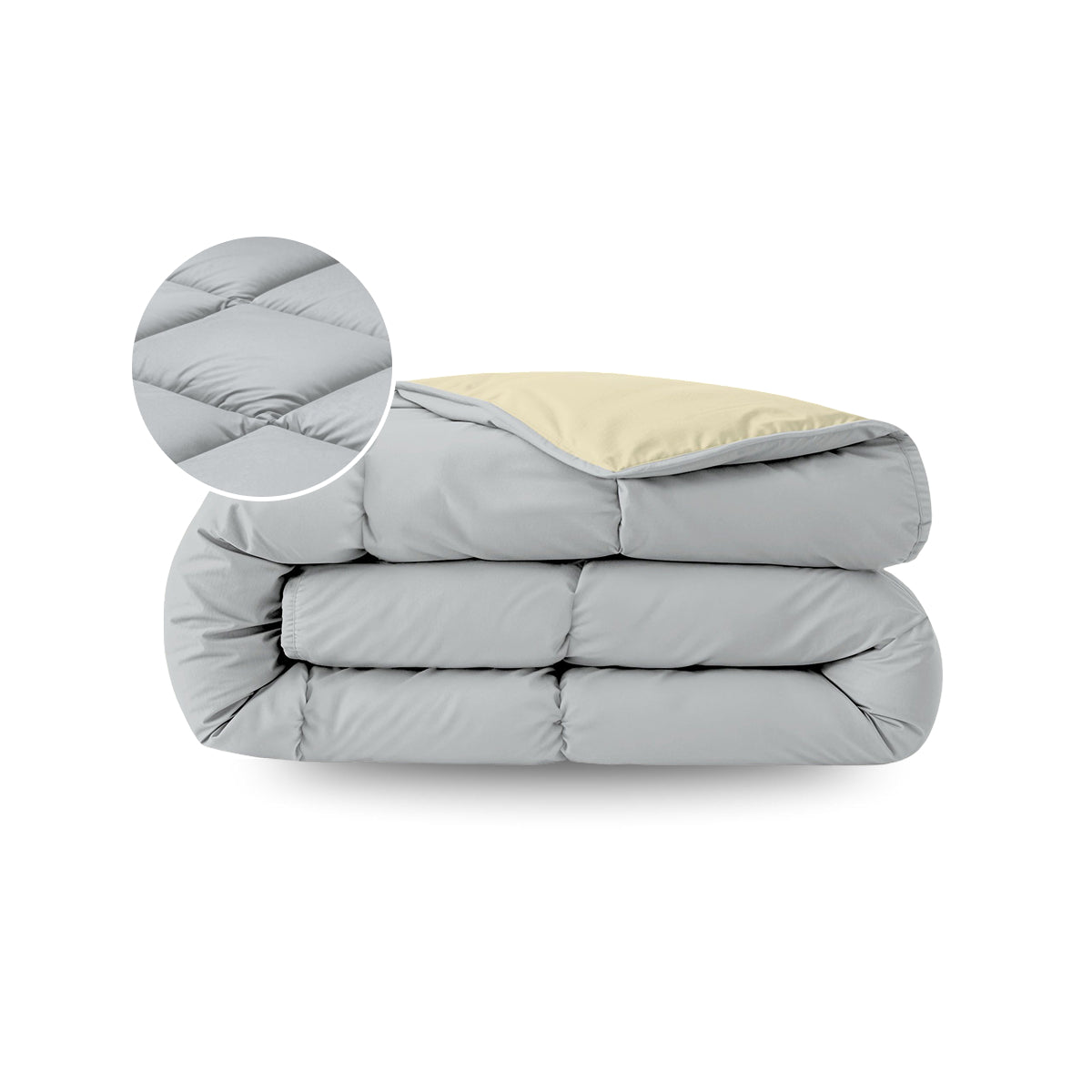 Zelesta Pure Duo Katoen Zomerdekbed - Lichtgrijs & Botergeel