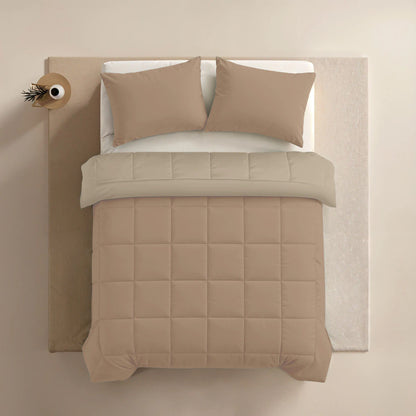 Zelesta Pure Duo Katoen Zomerdekbed - Rozebruin & Betonbruin