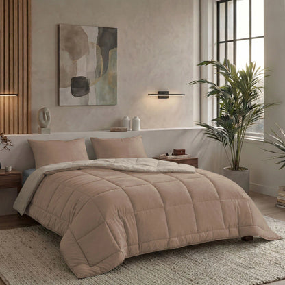 Zelesta Pure Duo Katoen Zomerdekbed - Rozebruin & Betonbruin
