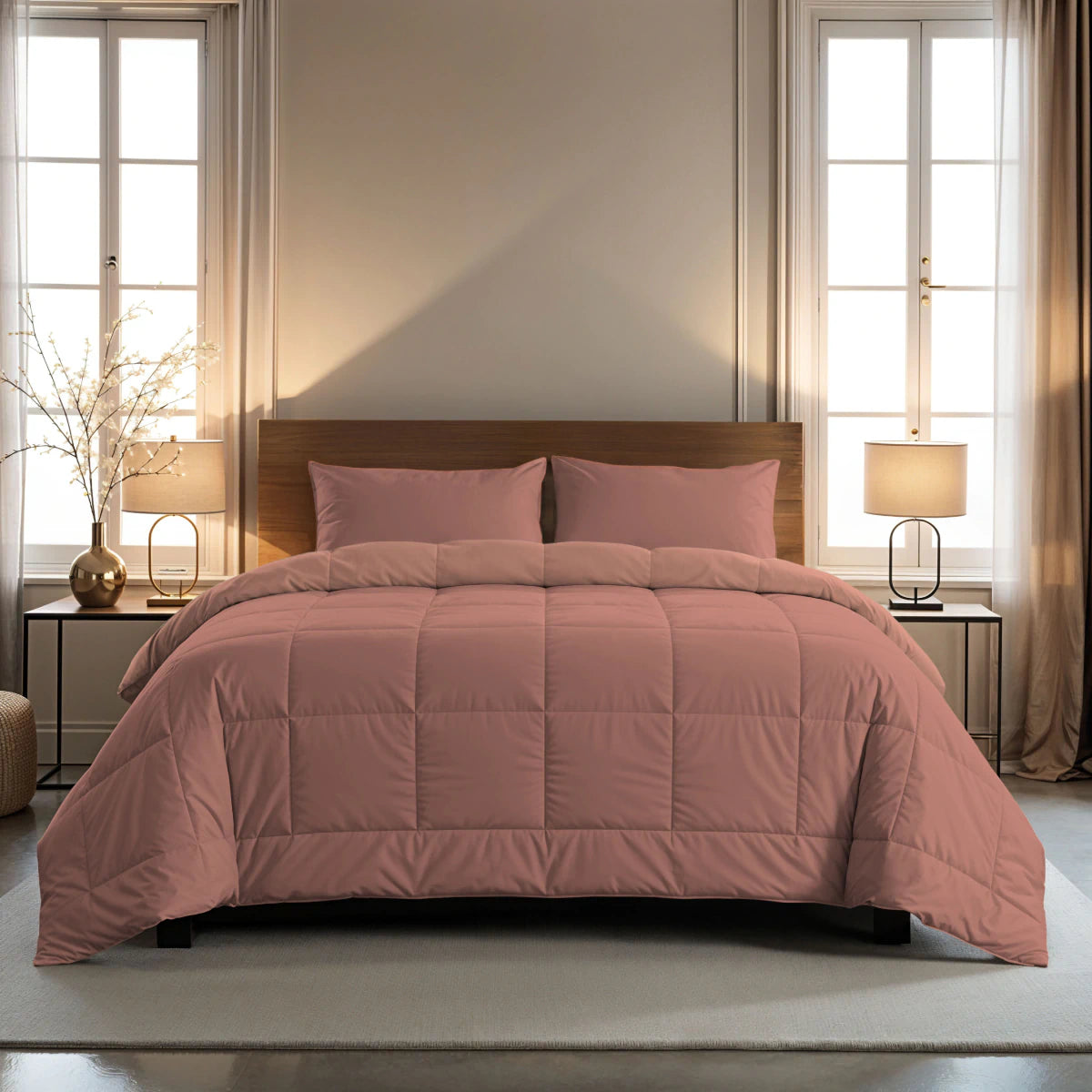 Zelesta Pure Duo Katoen Zomerdekbed - Terracottaroze & Aarderoze