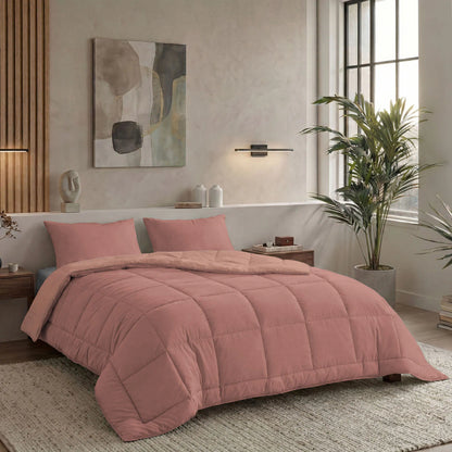 Zelesta Pure Duo Katoen Zomerdekbed - Terracottaroze & Aarderoze