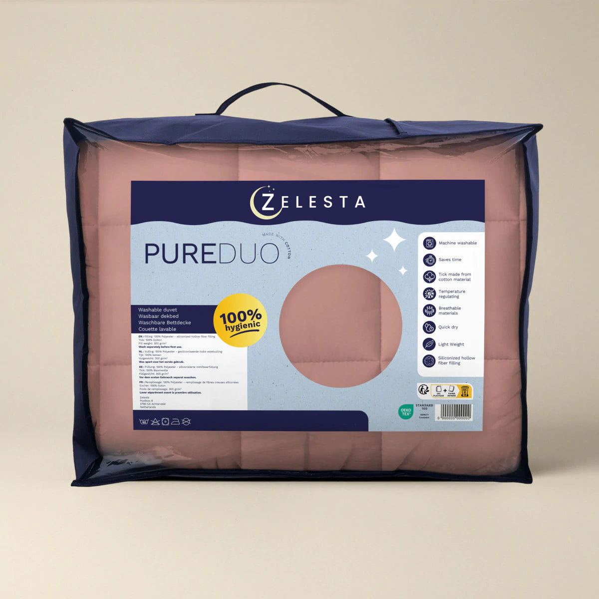 Zelesta Pure Duo Katoen Zomerdekbed - Terracottaroze & Aarderoze