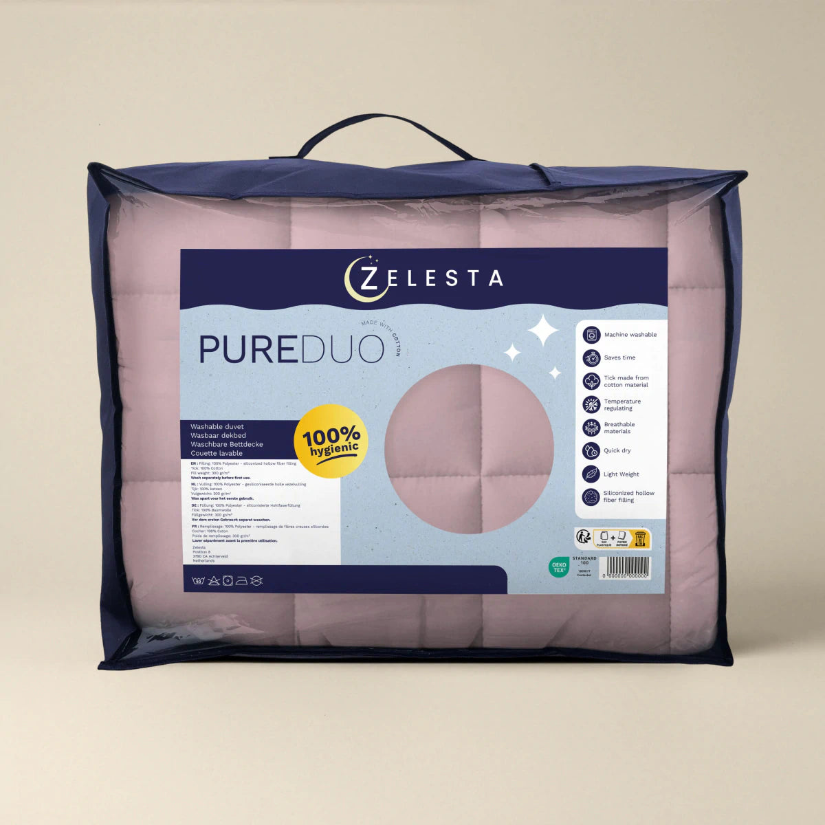 Zelesta Pure Duo Katoen Zomerdekbed - Zacht Lila & Zachtroze