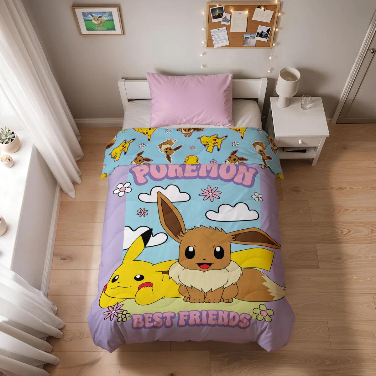 Kids Dekbed - Pokémon - Pikachu & Eevee