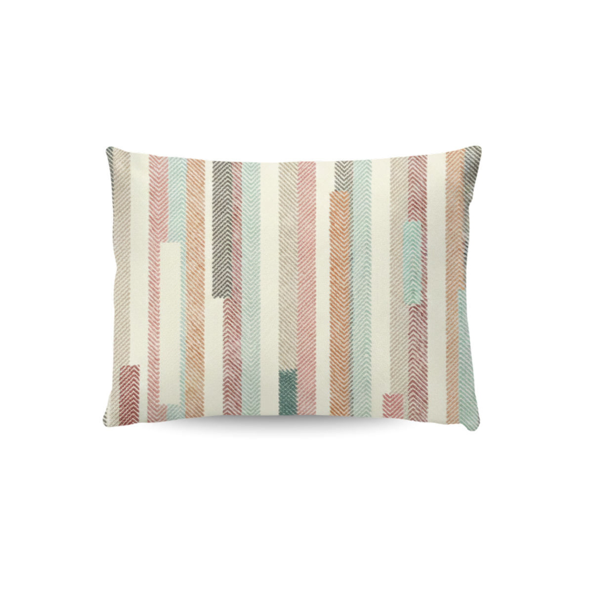 De Zelesta Wonderbed Kussensloop Set van 2 - Vintage Vibe heeft rechthoekige kussenslopen van 60x70 cm met een crèmekleurige achtergrond en zachte visgraatstrepen in roze, blauw, geel en bruin. Gemaakt van ultrazachte microvezel voor extra comfort.