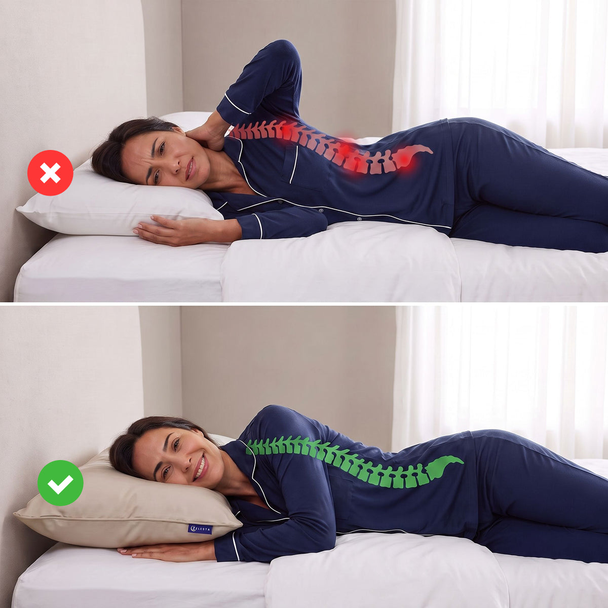 Zelesta Comfort Wasbaar & Aanpasbaar Hoofdkussen - Zandbeige