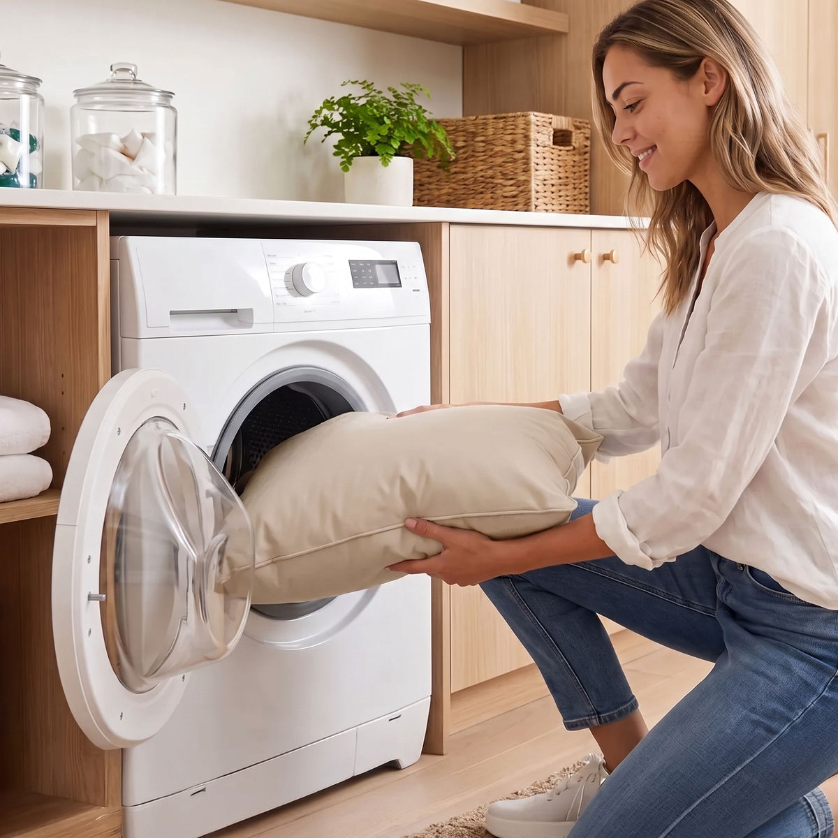 Zelesta Comfort Wasbaar & Aanpasbaar Hoofdkussen - Zandbeige