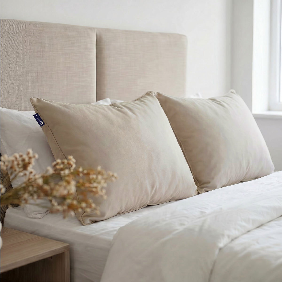 Zelesta Comfort Wasbaar & Aanpasbaar Hoofdkussen - Zandbeige