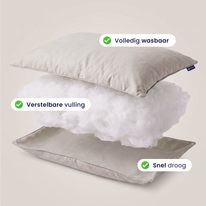 Zelesta Comfort Wasbaar & Aanpasbaar Hoofdkussen - Taupe