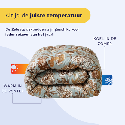 Het Zelesta Wonderbed - Botanic Chique is anti-allergisch en wasbaar, houdt je warm in de winter en koel in de zomer - ideaal voor elk seizoen.