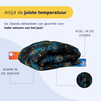 Zelesta Wonderbed 4 Seasons Double - Peacock Feathers