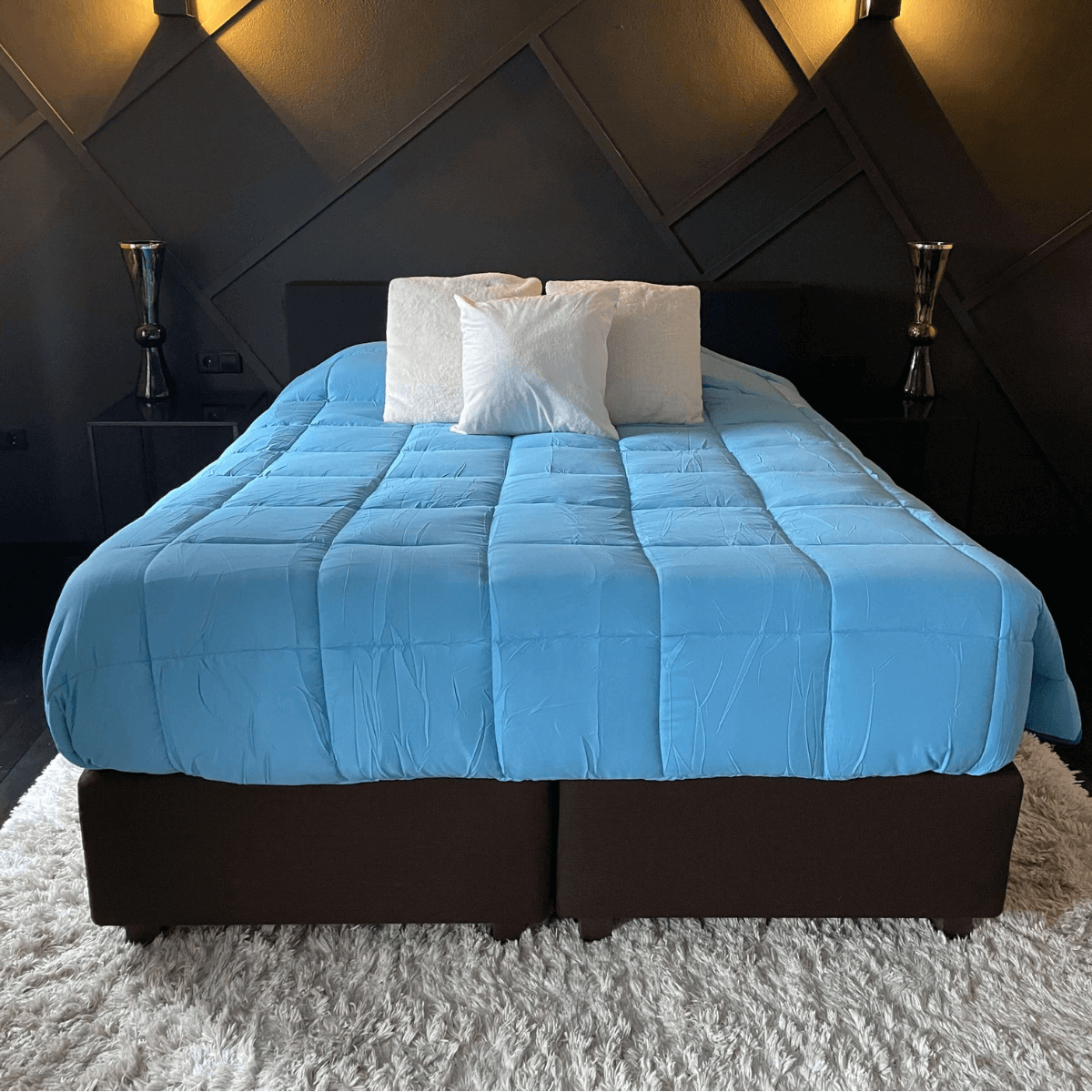     Zelesta Easybed Blauw Azuur Luxe Hotelkwaliteit Dekbed Zonder Overtrek