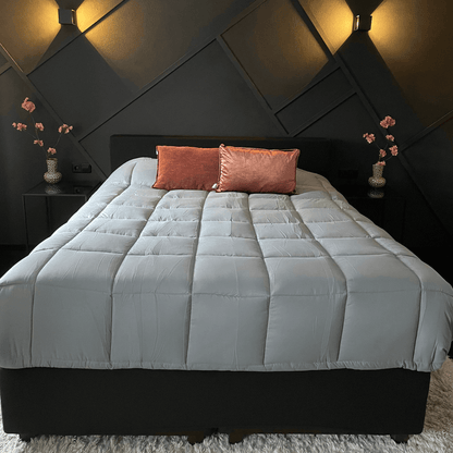    Zelesta Easybed Donkergrijs Zilvergrijs Dekbed Zonder Overtrek