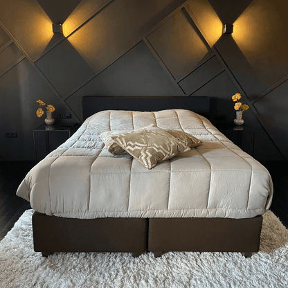    Zelesta Easybed Taupe Linnen Gekleurd Dekbed Zonder Overtrek