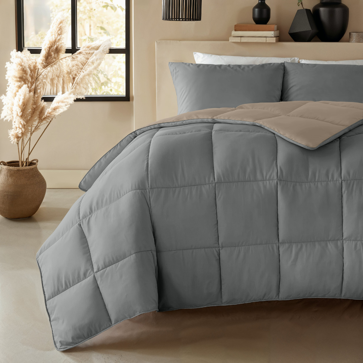 Zelesta Premiumbed Katoen - Anthracite & Taupe-Zelesta.nl