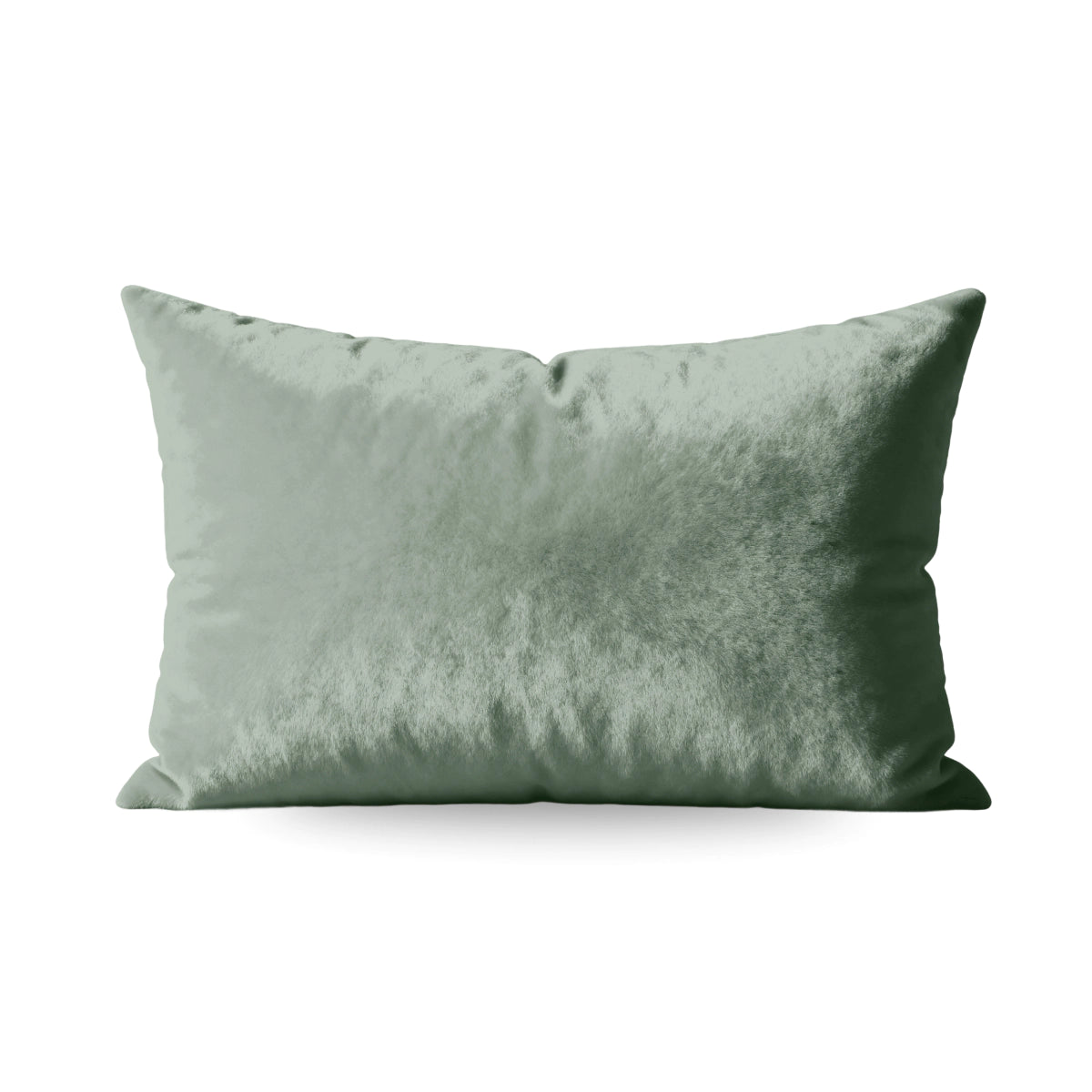 Set van 2 Zelesta Flanel Uni kussenslopen in groen, getoond tegen een witte achtergrond. Voorzien van een luxe rits voor makkelijk verwisselen en geschikt voor de wasmachine.