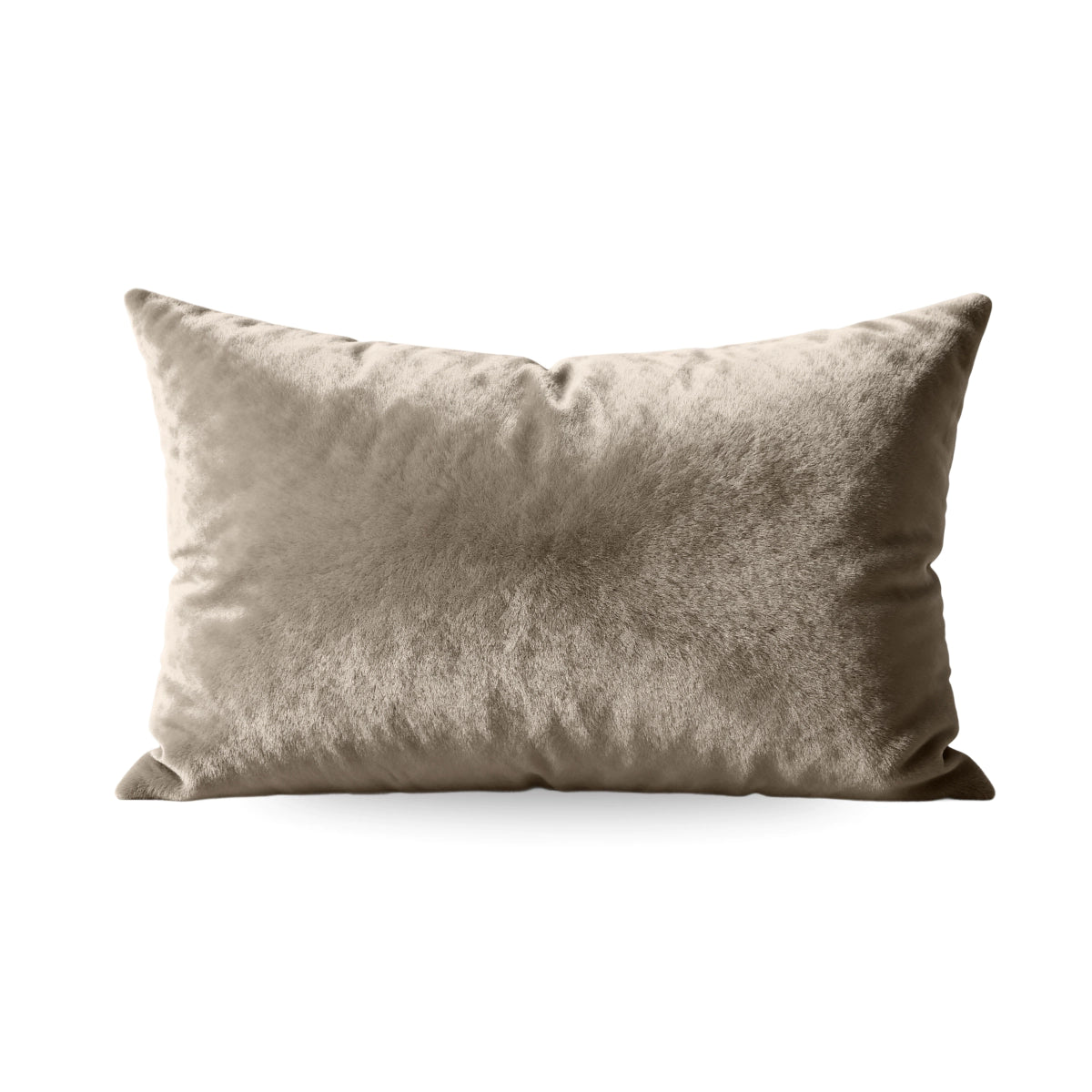 Zelesta Flanel Uni Kussenslopen set van 2 in taupe, rechthoekig en zacht flanel, met luxe rits, getoond op een witte achtergrond.