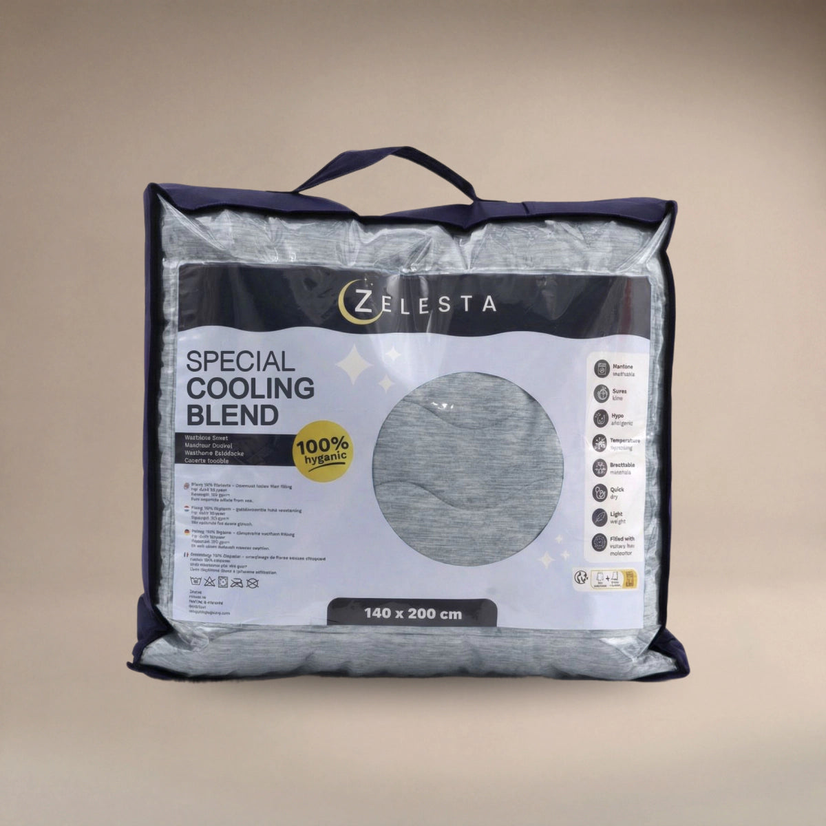 Zelesta Special Cooling Blend Zomerdekbed - Warm Grijs Linnen