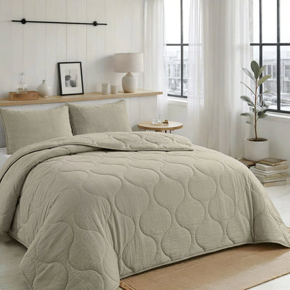 Zelesta Special Seersucker Zomerdekbed - Amandelmelk Beige