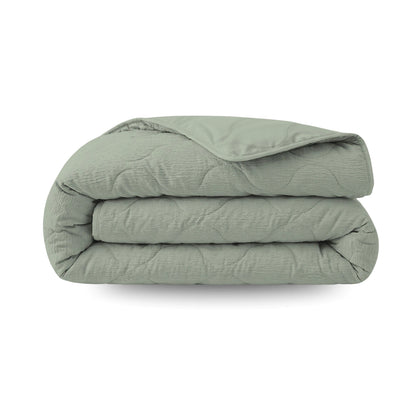 Zelesta Special Seersucker Zomerdekbed - Saliegroen